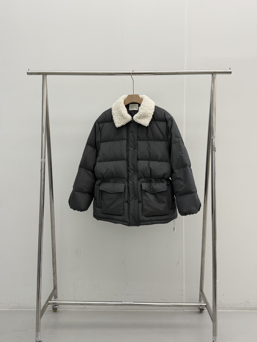 RIVER RAIN東大門㊣直郵女裝新款熱賣時尚25秋冬短款羽絨服羊毛RIVER RAIN短款羽絨服圖色2