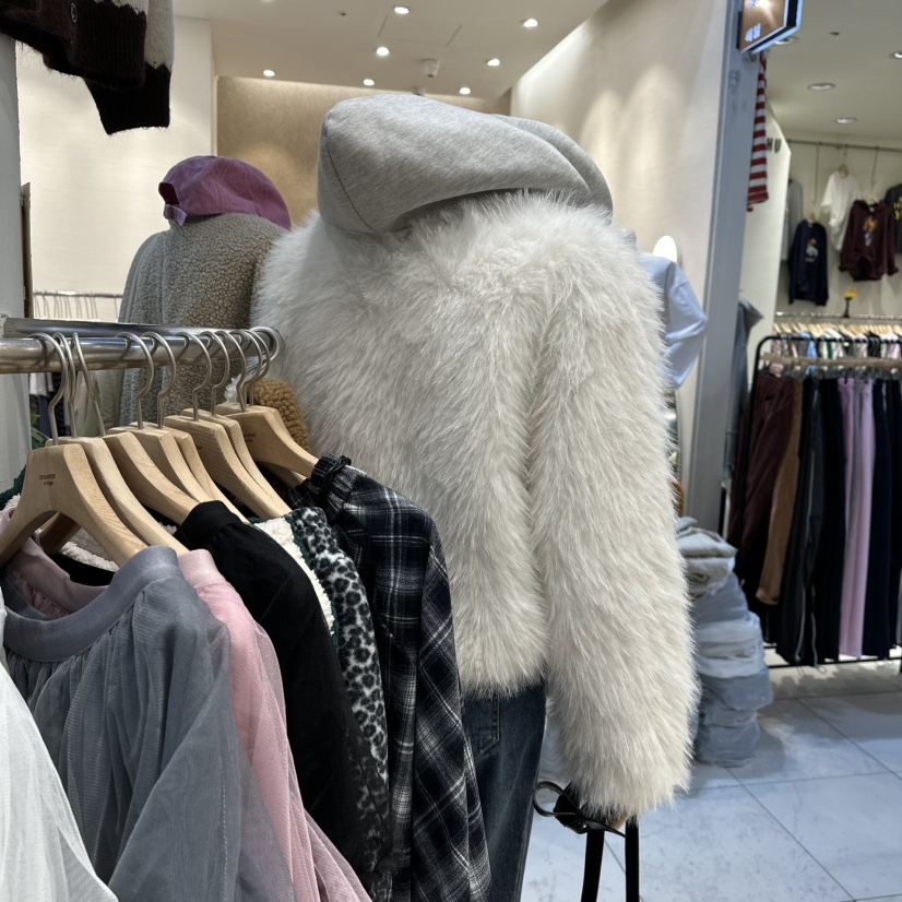 UNDERSTAR_VINTAGE韓國代購㊣女裝新款真品短款大衣可拆卸連帽UNDERSTAR_VINTAGE短款大衣