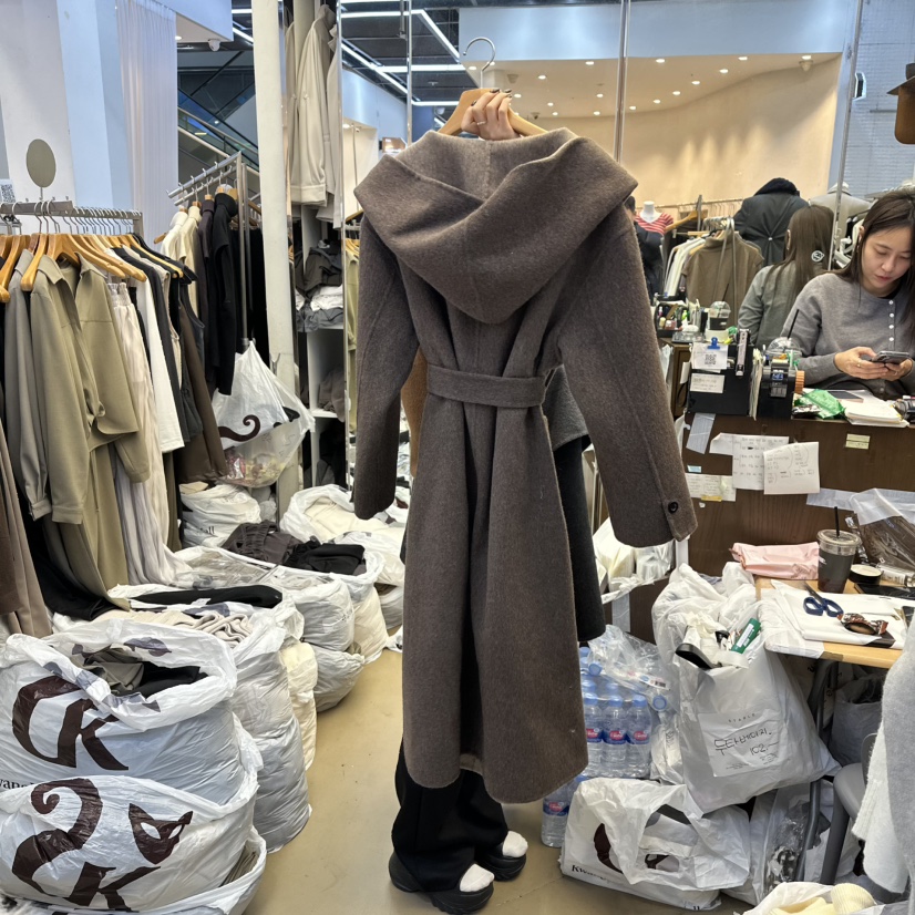 SANS東大門㊣直郵女士新款真品推薦休閑人氣25秋冬中長款大衣SANS中長款大衣