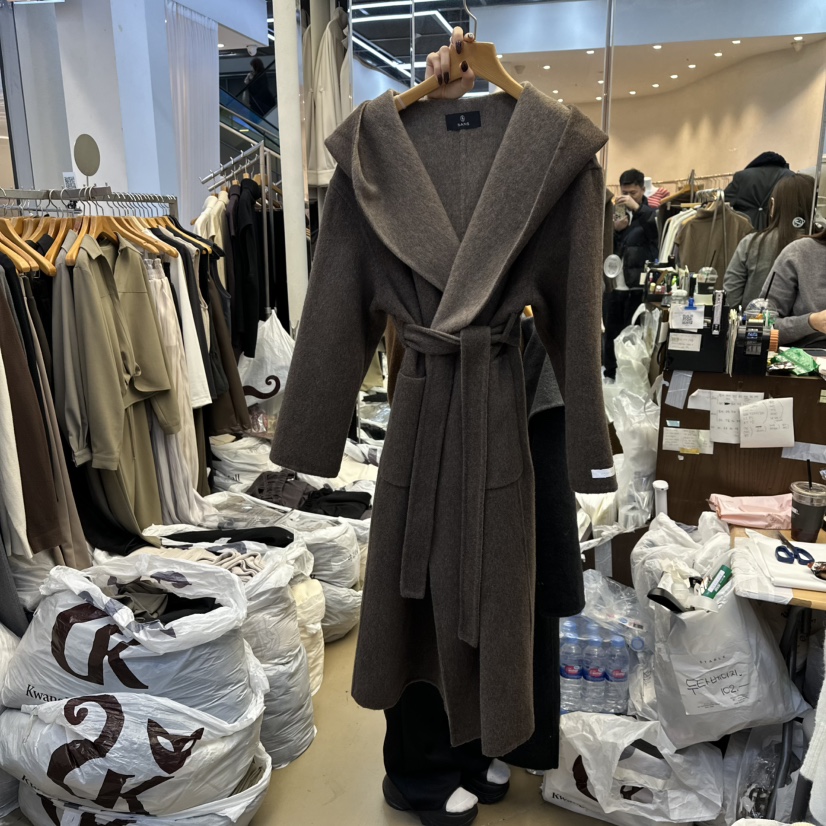 SANS東大門㊣直郵女士新款真品推薦休閑人氣25秋冬中長款大衣SANS中長款大衣圖色1