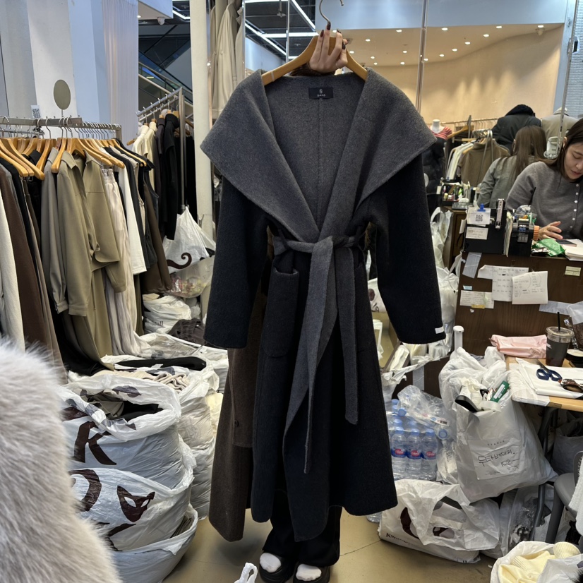 SANS東大門㊣直郵女士新款真品推薦休閑人氣25秋冬中長款大衣SANS中長款大衣圖色2