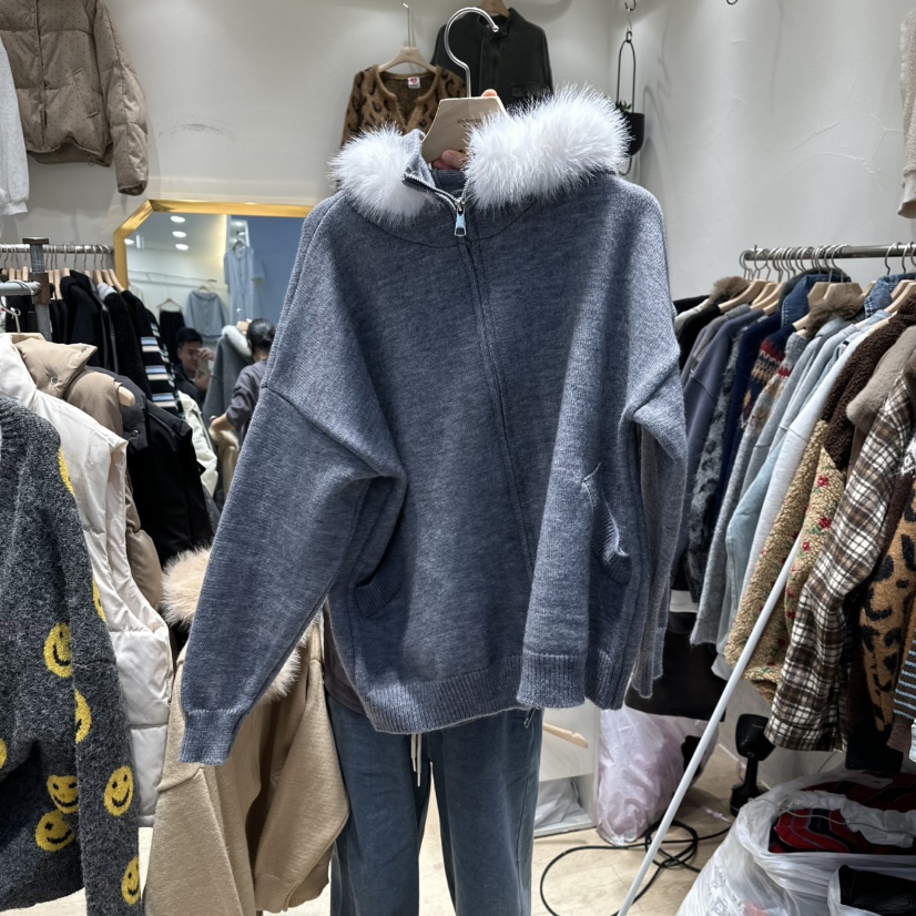 UNDERSTAR_VINTAGE韓國直郵㊣女士新款時尚休閑夾克連帽拉鏈衫UNDERSTAR_VINTAGE夾克圖色2