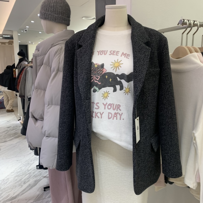 LELEN韓國代購㊣女士新品人氣休閑真品職業熱賣推薦夾克羊毛LELEN夾克圖色1