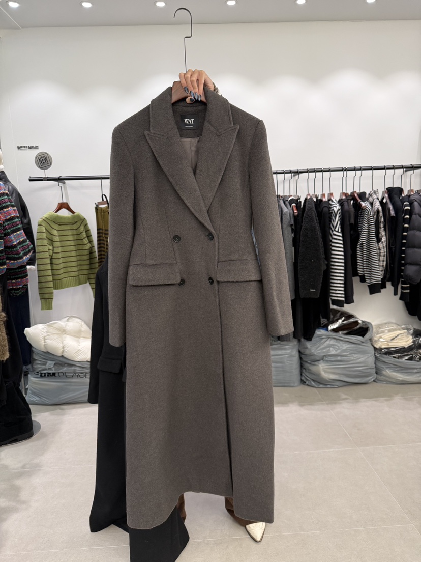 WATERMELON東大門㊣直郵女士新款25秋冬真品熱賣中長款大衣WATER MELON中長款大衣圖色1