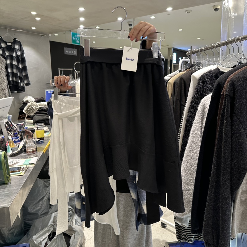 HERTZ-P東大門㊣實拍女裝新品25秋冬時尚半身裙中短裙含腰帶HERTZ-P半身裙/中短裙