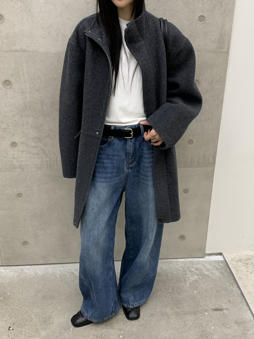 RIVER RAIN東大門㊣實拍女裝新款人氣真品25秋冬中長款大衣高領RIVER RAIN中長款大衣