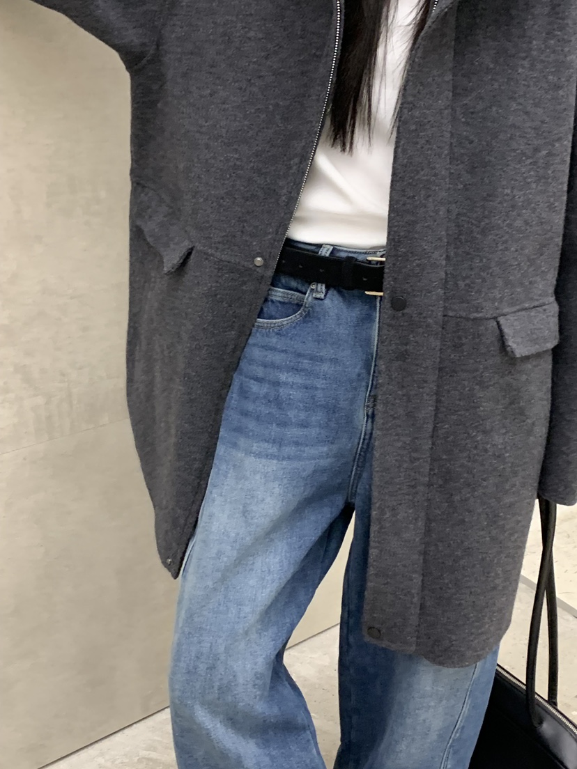 RIVER RAIN東大門㊣實拍女裝新款人氣真品25秋冬中長款大衣高領RIVER RAIN中長款大衣