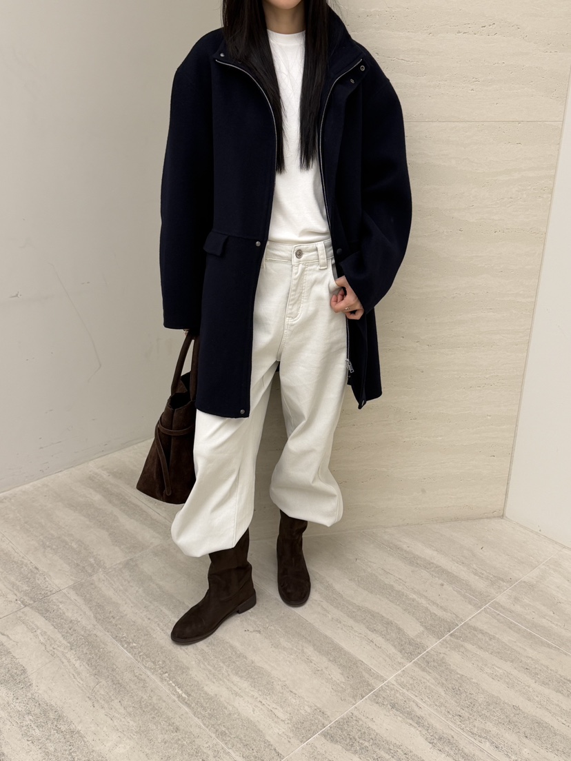 RIVER RAIN東大門㊣實拍女裝新款人氣真品25秋冬中長款大衣高領RIVER RAIN中長款大衣