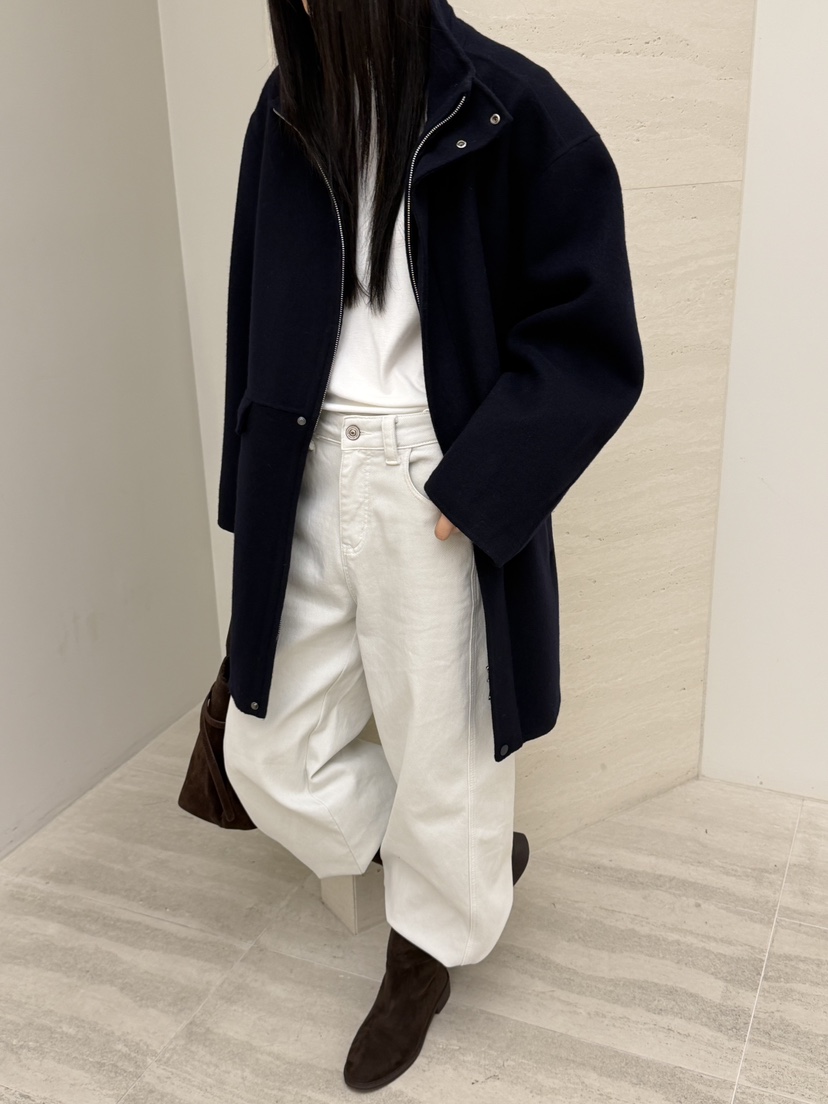 RIVER RAIN東大門㊣實拍女裝新款人氣真品25秋冬中長款大衣高領RIVER RAIN中長款大衣