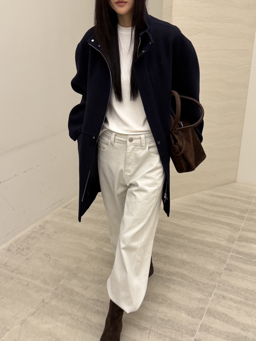 RIVER RAIN東大門㊣實拍女裝新款人氣真品25秋冬中長款大衣高領RIVER RAIN中長款大衣