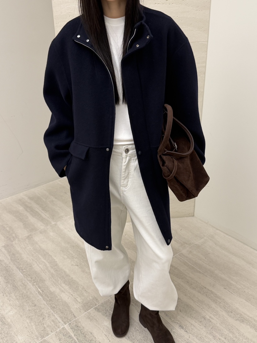 RIVER RAIN東大門㊣實拍女裝新款人氣真品25秋冬中長款大衣高領RIVER RAIN中長款大衣