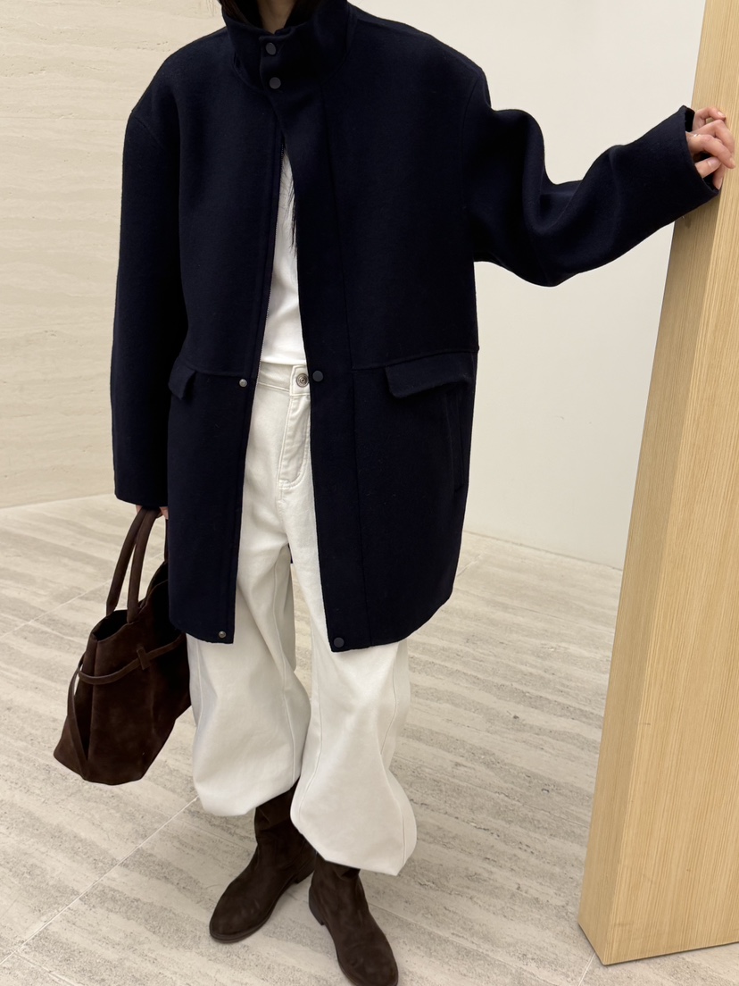 RIVER RAIN東大門㊣實拍女裝新款人氣真品25秋冬中長款大衣高領RIVER RAIN中長款大衣