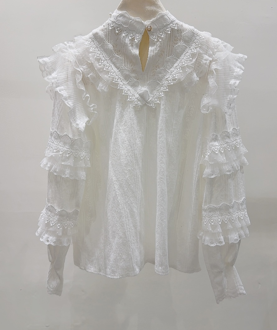 AWESOME-P韓國直郵㊣女裝新款職業時尚推薦襯衫蕾絲衫天鵝絨AWESOME-P襯衫/蕾絲衫