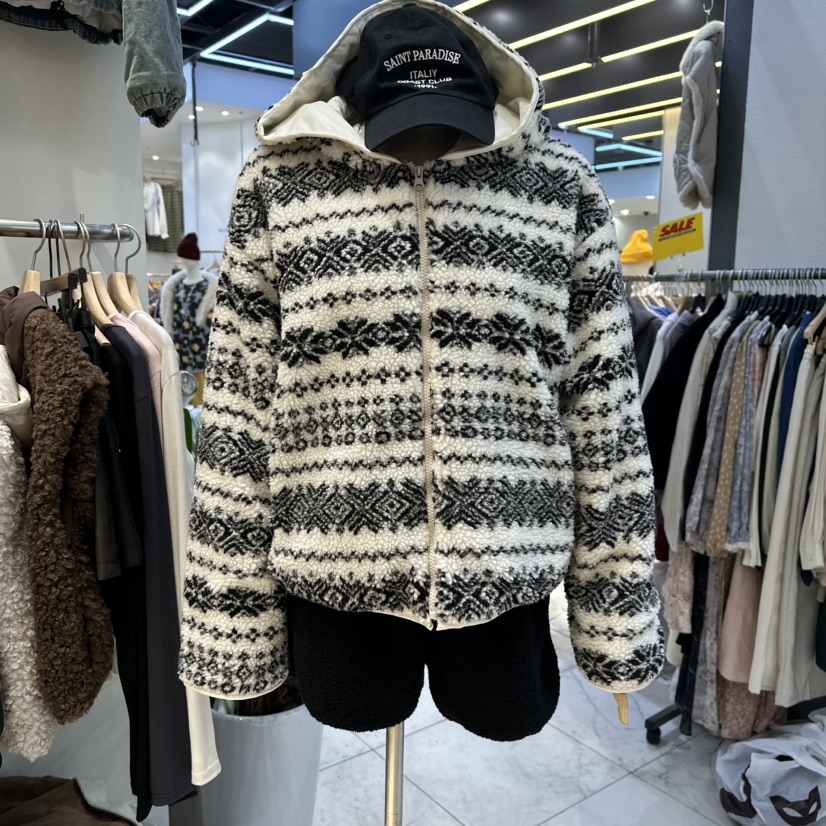 UNDERSTAR_VINTAGE東大門㊣直郵女士新款職業夾克連帽拉鏈衫絨UNDERSTAR_VINTAGE夾克圖色1