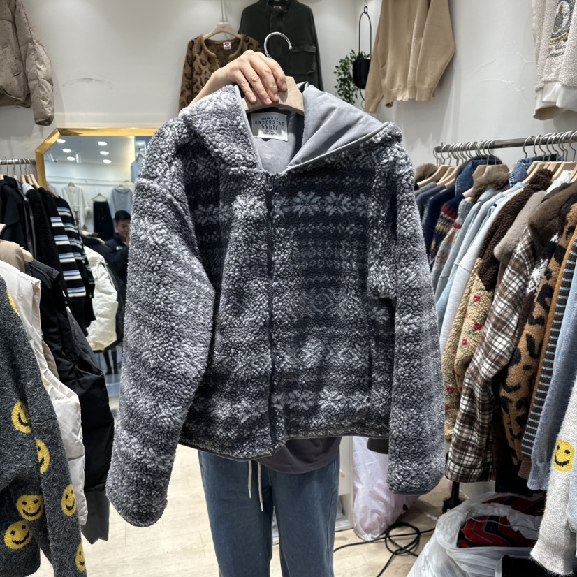 UNDERSTAR_VINTAGE東大門㊣直郵女士新款職業夾克連帽拉鏈衫絨UNDERSTAR_VINTAGE夾克圖色2