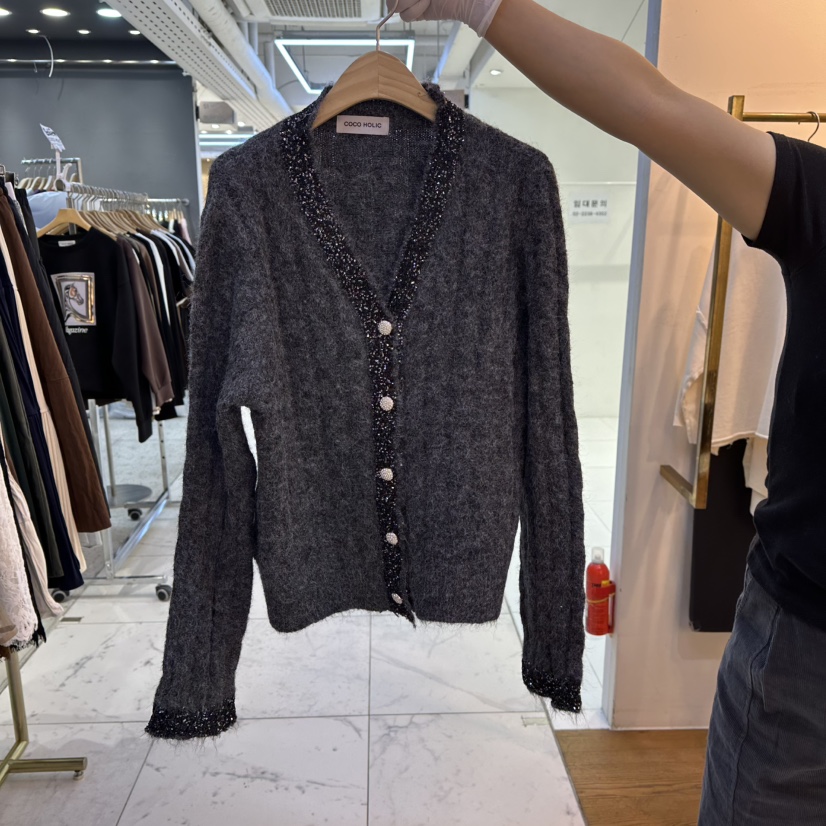 COCO HOLIC韓國直郵㊣女士新款真品人氣職業推薦針織衫開衫COCO HOLIC針織衫圖色2