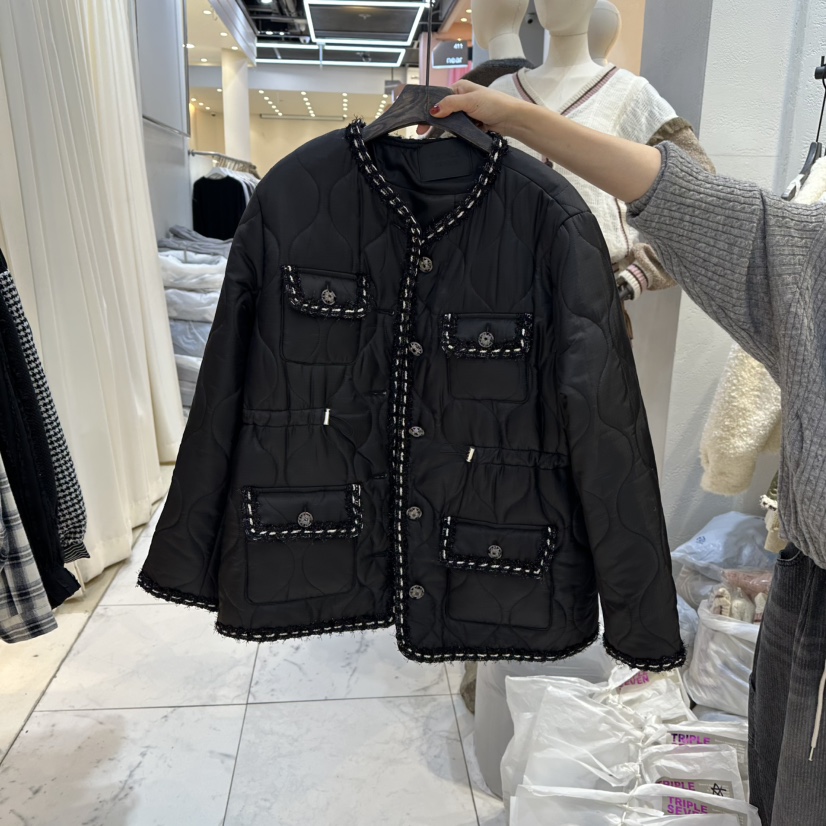 TRIPLE SEVEN東大門㊣代購女裝新款真品休閑時尚夾克粗花呢TRIPLE SEVEN夾克圖色2