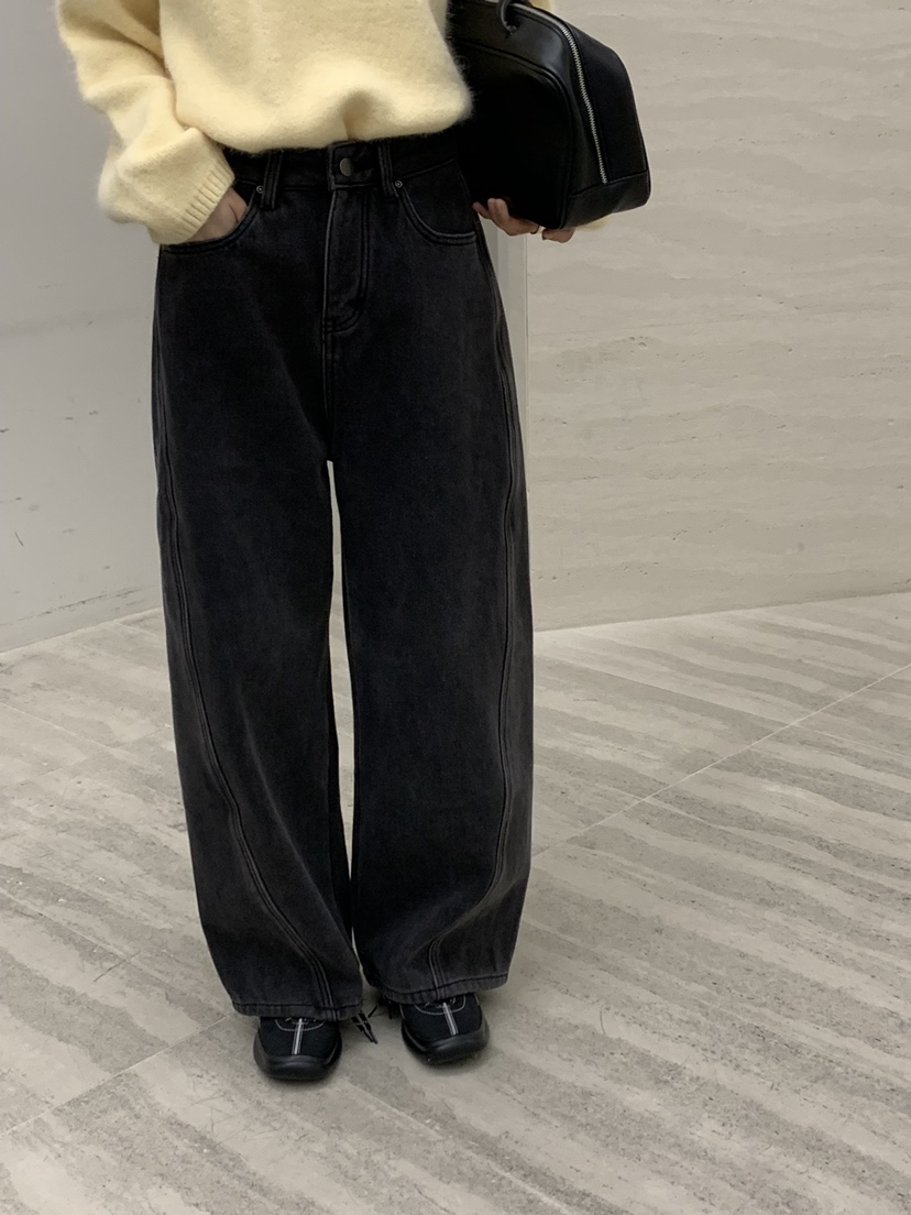 RIVER RAIN韓國代購㊣女裝新品休閑熱賣時尚職業牛仔褲保暖RIVER RAIN牛仔褲