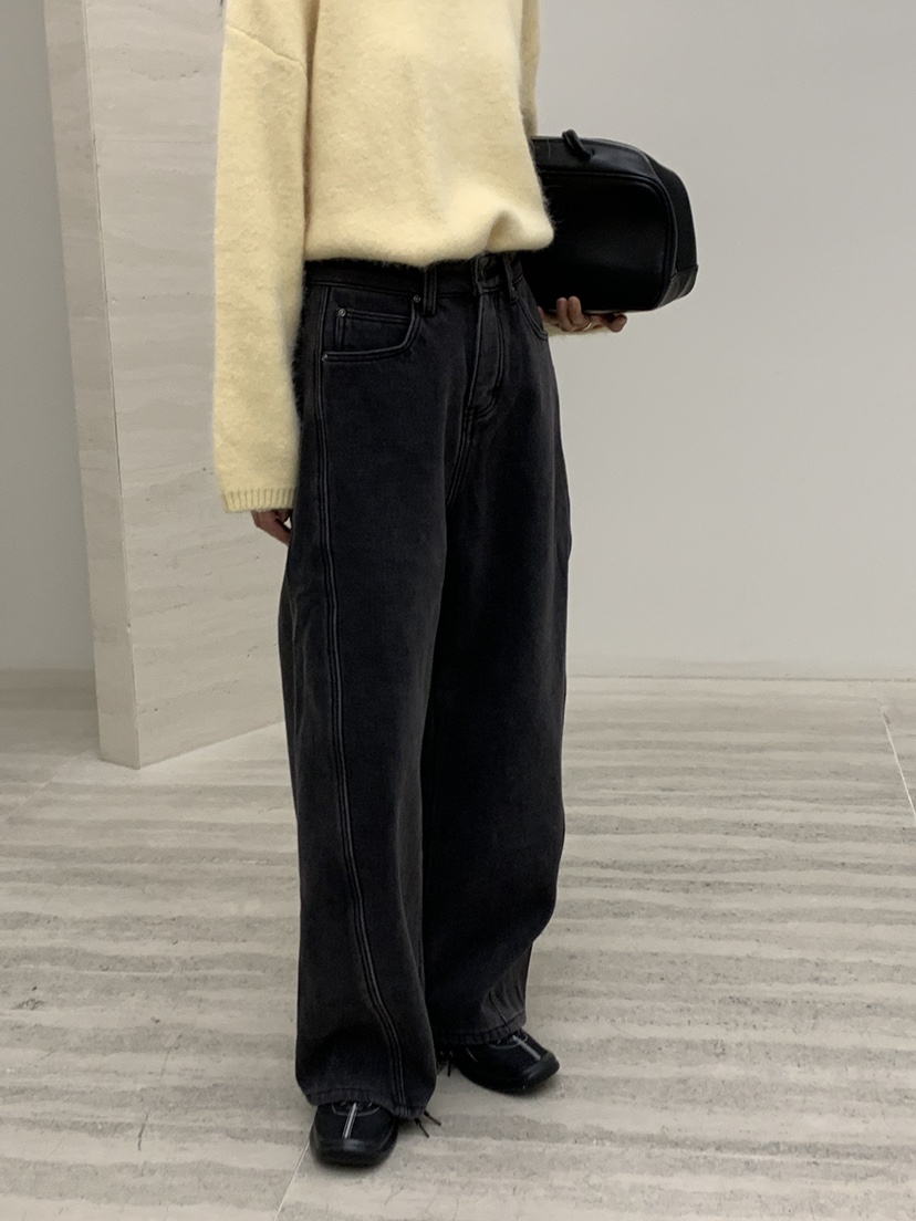 RIVER RAIN韓國代購㊣女裝新品休閑熱賣時尚職業牛仔褲保暖RIVER RAIN牛仔褲