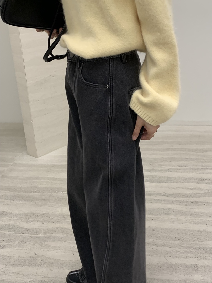 RIVER RAIN韓國代購㊣女裝新品休閑熱賣時尚職業牛仔褲保暖RIVER RAIN牛仔褲