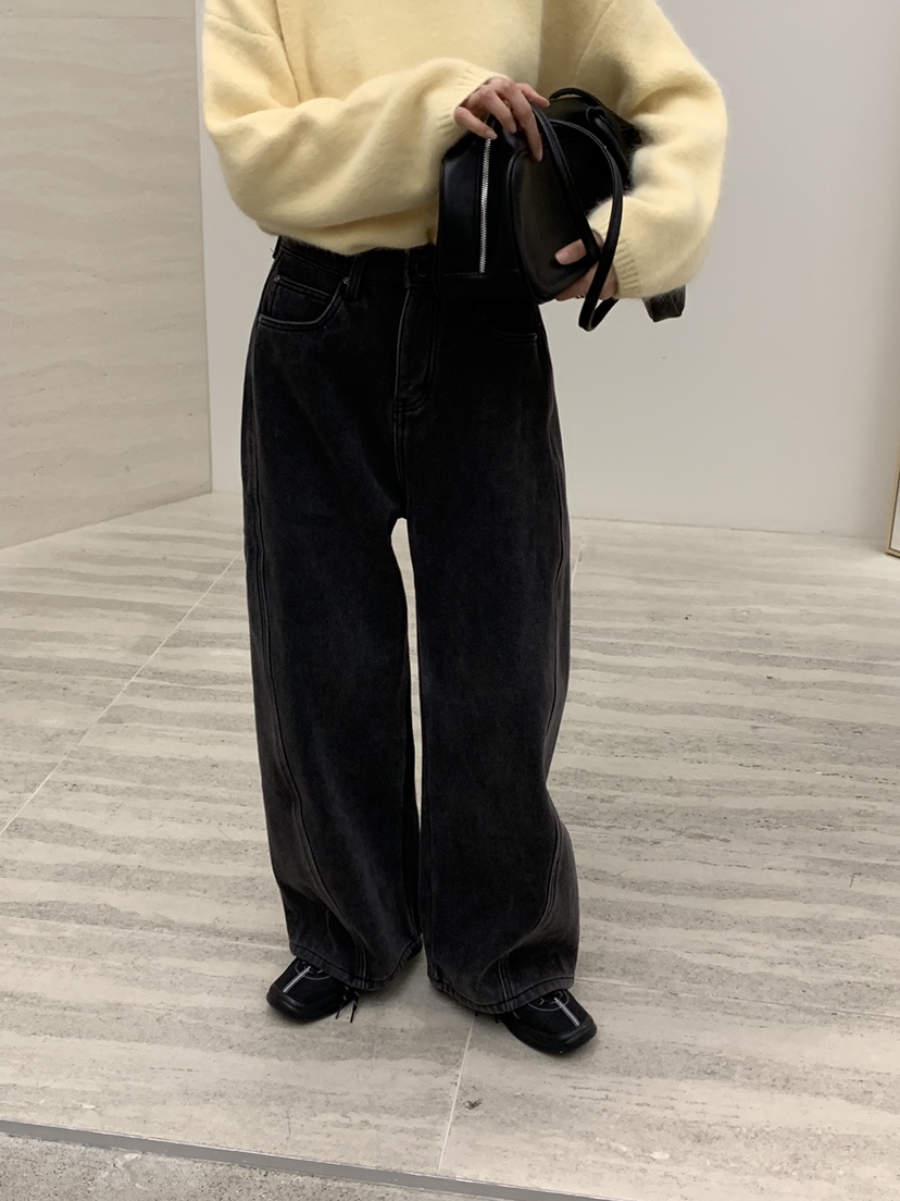 RIVER RAIN韓國代購㊣女裝新品休閑熱賣時尚職業牛仔褲保暖RIVER RAIN牛仔褲