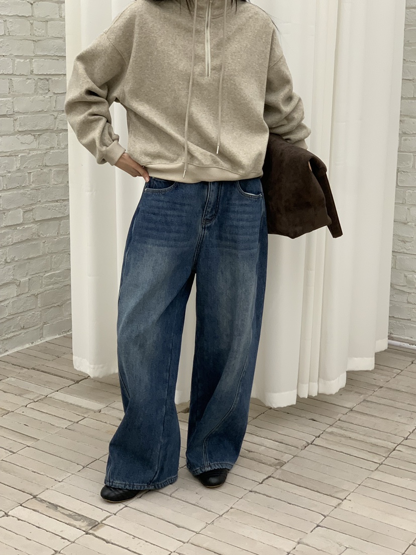 RIVER RAIN韓國代購㊣女裝新品休閑熱賣時尚職業牛仔褲保暖RIVER RAIN牛仔褲