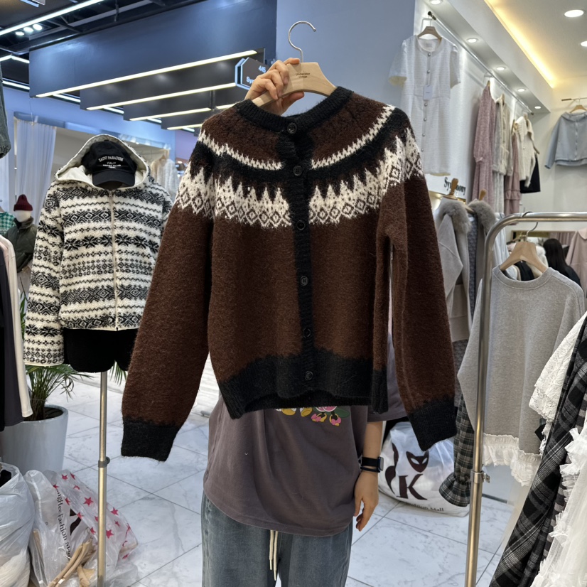 UNDERSTAR_VINTAGE東大門㊣代購女裝新品休閑針織衫馬海毛開衫UNDERSTAR_VINTAGE針織衫圖色2