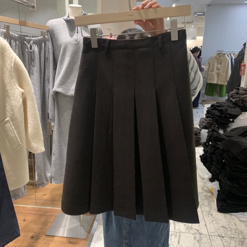 COMELY韓國代購㊣女士新款真品人氣半身裙中短裙手工編織褶裥COMELY半身裙/中短裙圖色1