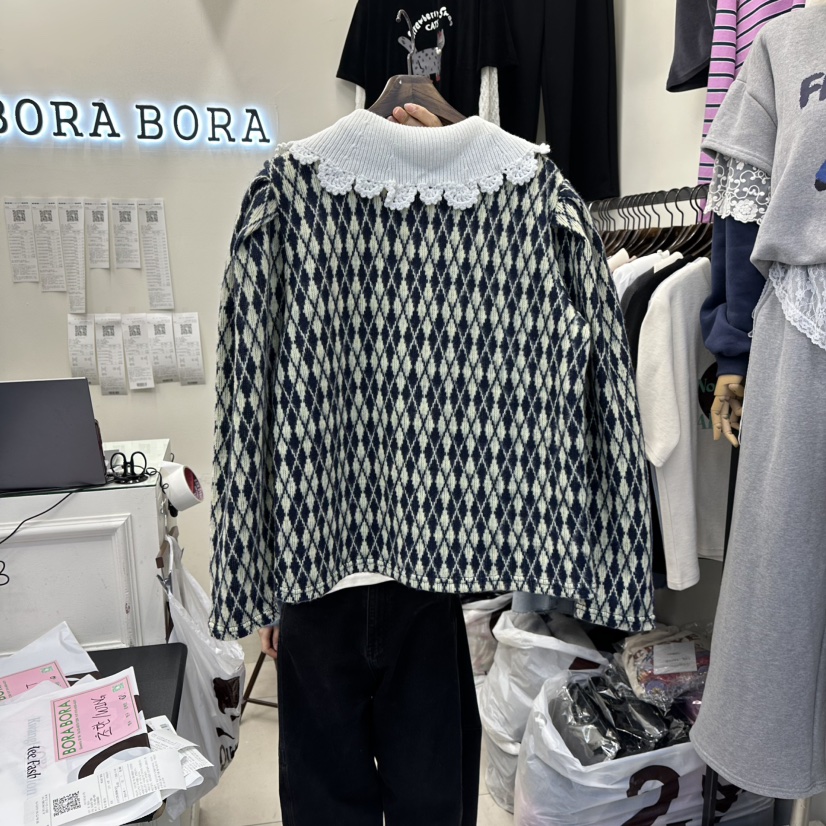 BORA BORA韓國直郵㊣女裝新品時尚休閑25秋冬人氣職業針織衫BORA BORA針織衫