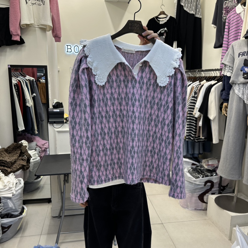 BORA BORA韓國直郵㊣女裝新品時尚休閑25秋冬人氣職業針織衫BORA BORA針織衫圖色1