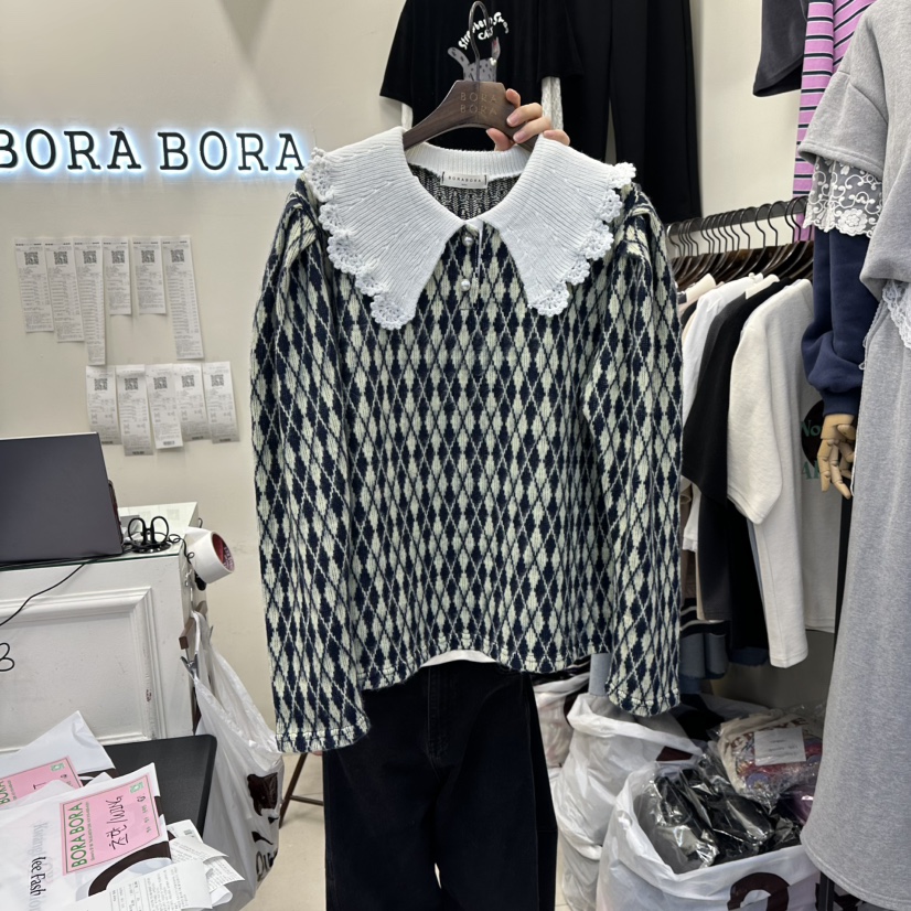 BORA BORA韓國直郵㊣女裝新品時尚休閑25秋冬人氣職業針織衫BORA BORA針織衫圖色2