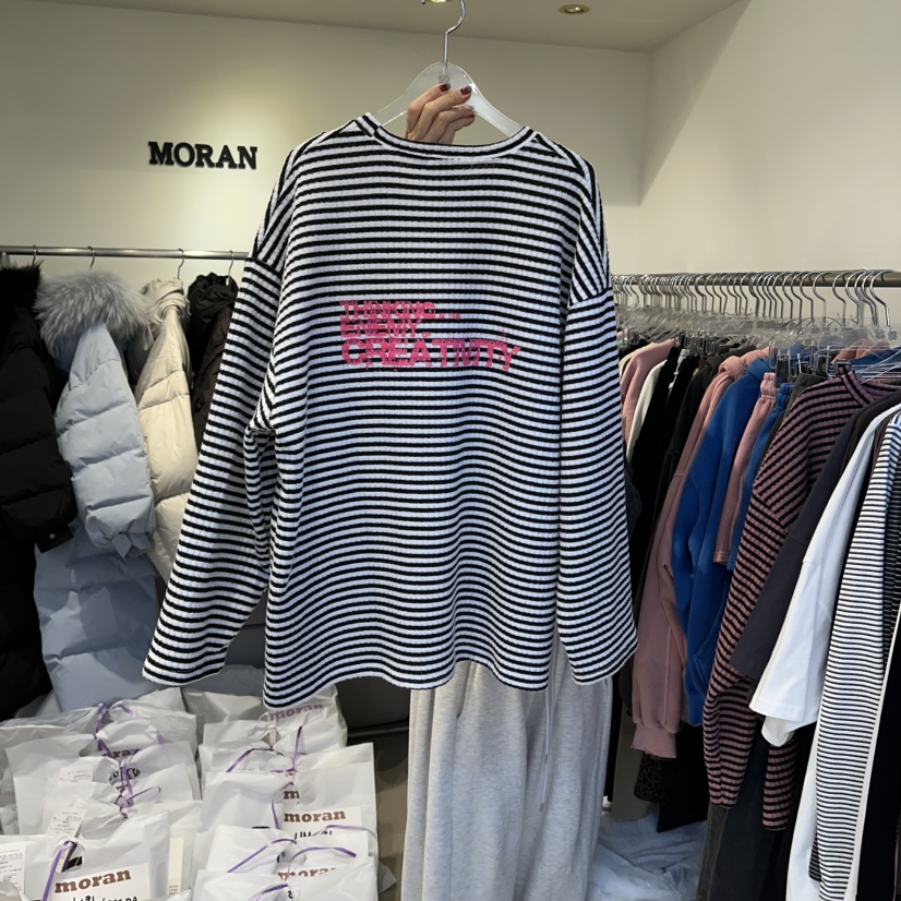 MORAN東大門㊣代購女裝新品推薦時尚真品25秋冬休閑長袖T恤MORAN/MOSCO長袖T恤