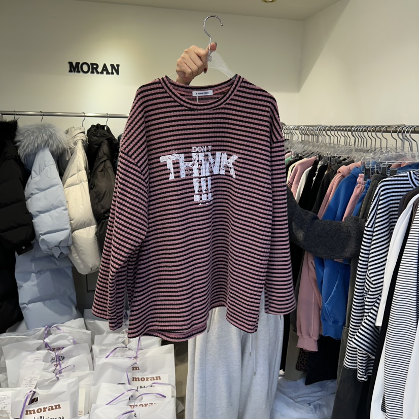 MORAN東大門㊣代購女裝新品推薦時尚真品25秋冬休閑長袖T恤MORAN/MOSCO長袖T恤圖色1