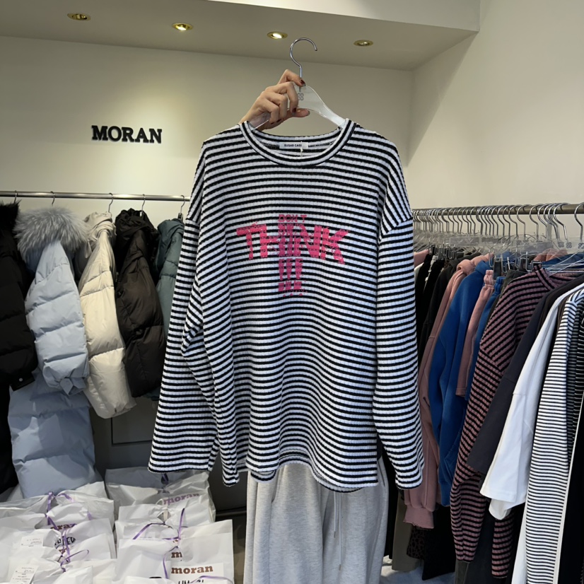 MORAN東大門㊣代購女裝新品推薦時尚真品25秋冬休閑長袖T恤MORAN/MOSCO長袖T恤圖色2