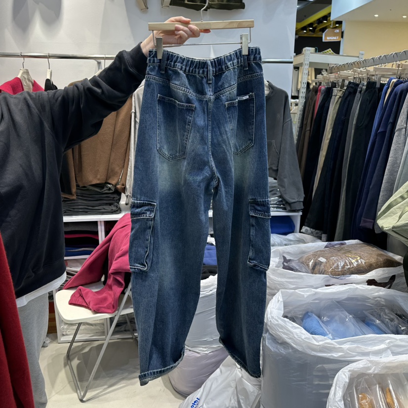 WASHBLUE東大門㊣代購女裝新款真品25秋冬牛仔褲工裝褲打折復古WASHBLUE牛仔褲