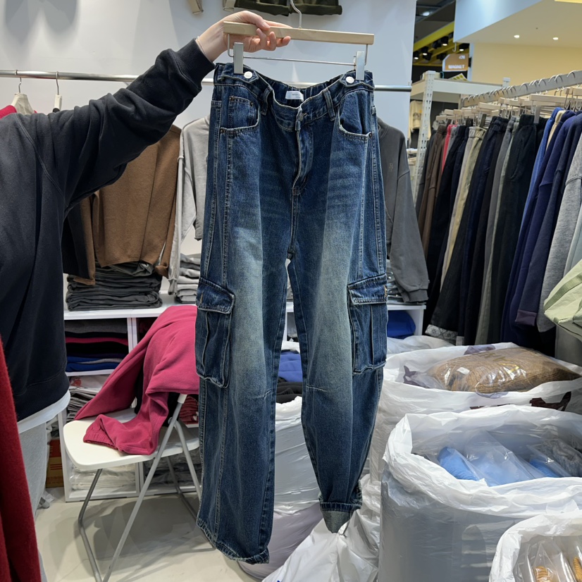 WASHBLUE東大門㊣代購女裝新款真品25秋冬牛仔褲工裝褲打折復古WASHBLUE牛仔褲圖色1