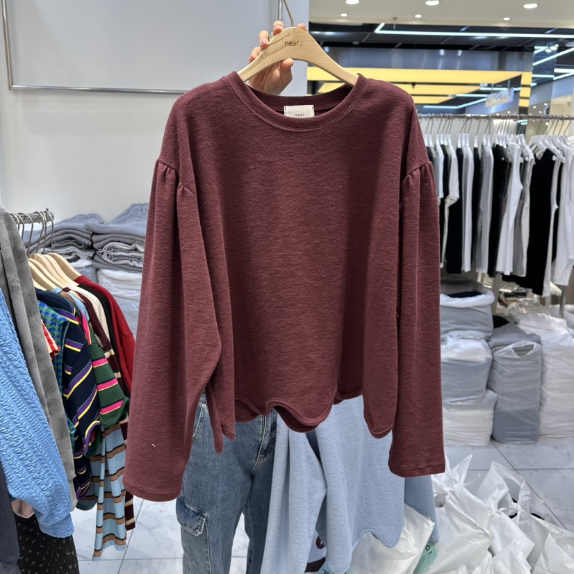 NEAR東大門㊣代購女士新品25秋冬人氣真品休閑熱賣職業長袖T恤NEAR長袖T恤圖色2