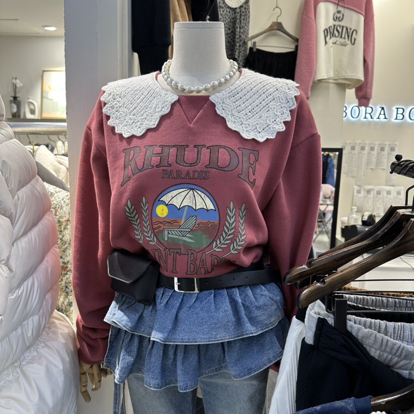 BORA BORA韓國直郵㊣女裝新品推薦休閑時尚職業25秋冬衛衣加絨BORA BORA衛衣圖色2