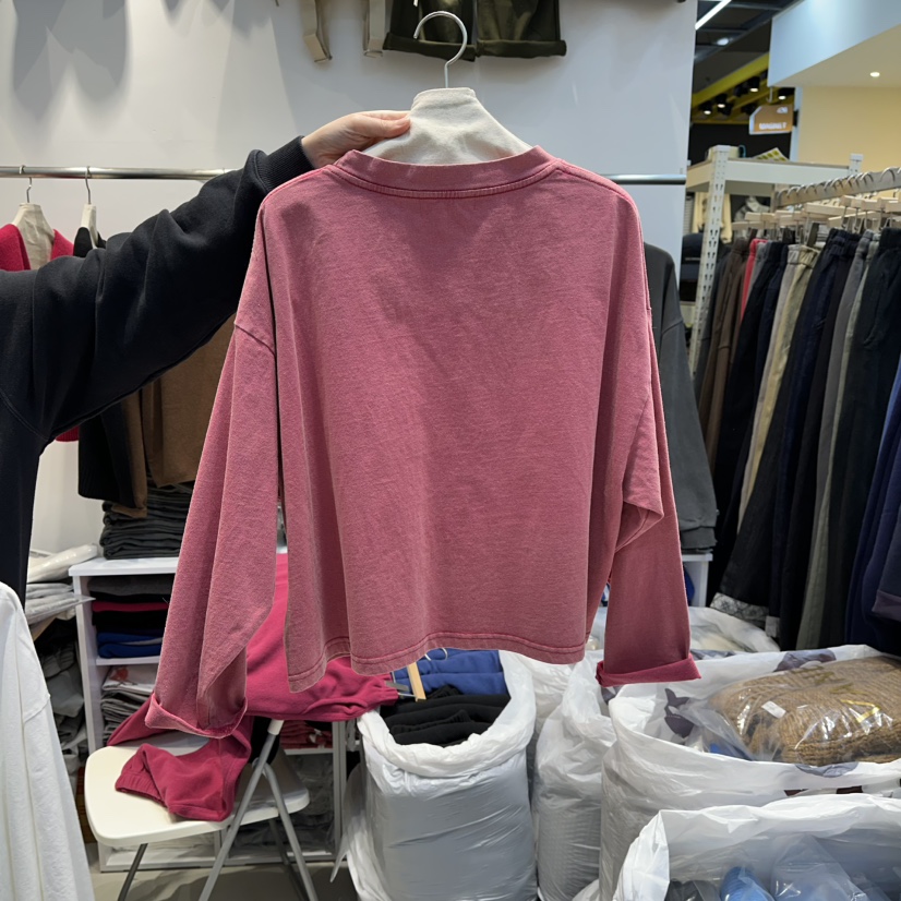 WASHBLUE東大門㊣實拍女士新款熱賣職業時尚推薦長袖T恤打折WASHBLUE長袖T恤