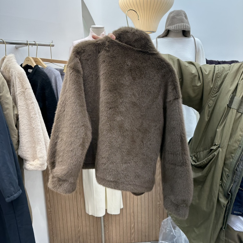 DELIGHT-Q東大門㊣代購女裝新品休閑推薦人氣短款大衣毛皮DELIGHT-Q短款大衣