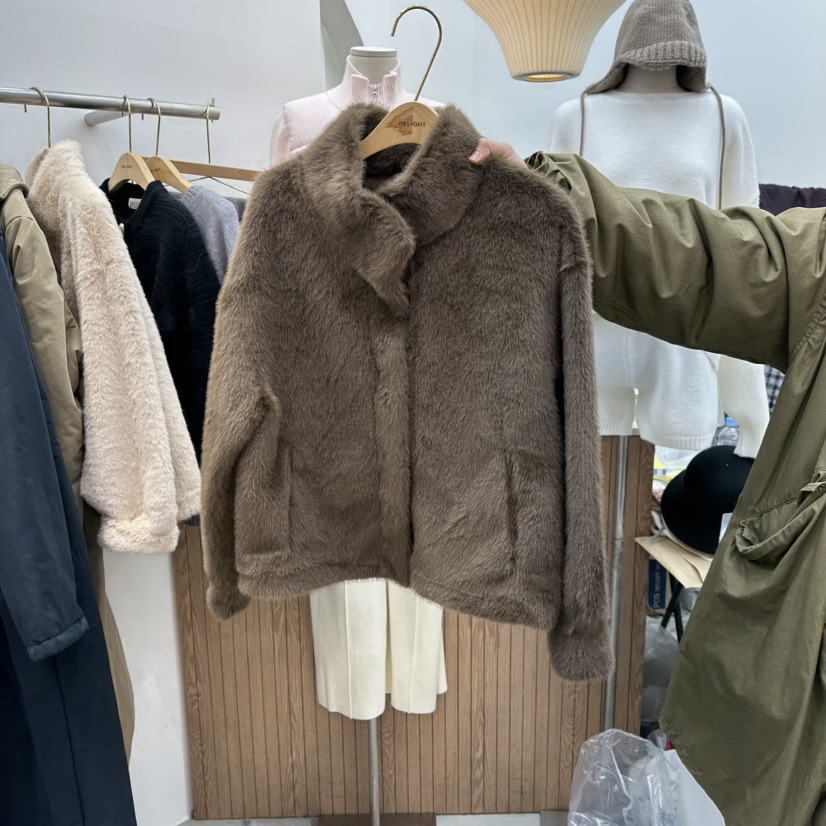 DELIGHT-Q東大門㊣代購女裝新品休閑推薦人氣短款大衣毛皮DELIGHT-Q短款大衣圖色2