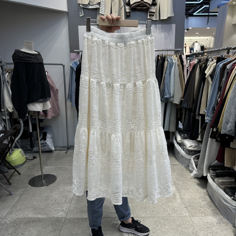 BLOOM韓國直郵㊣女裝新品職業休閑人氣推薦25秋冬熱賣長裙蕾絲BLOOM-Q長裙圖色1