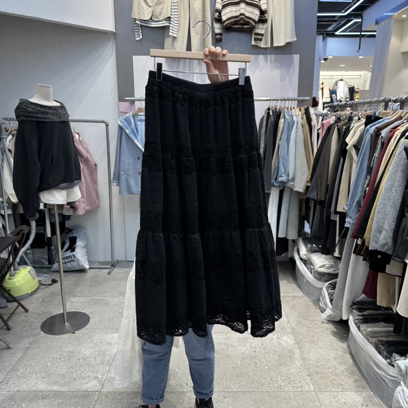 BLOOM韓國直郵㊣女裝新品職業休閑人氣推薦25秋冬熱賣長裙蕾絲BLOOM-Q長裙圖色2
