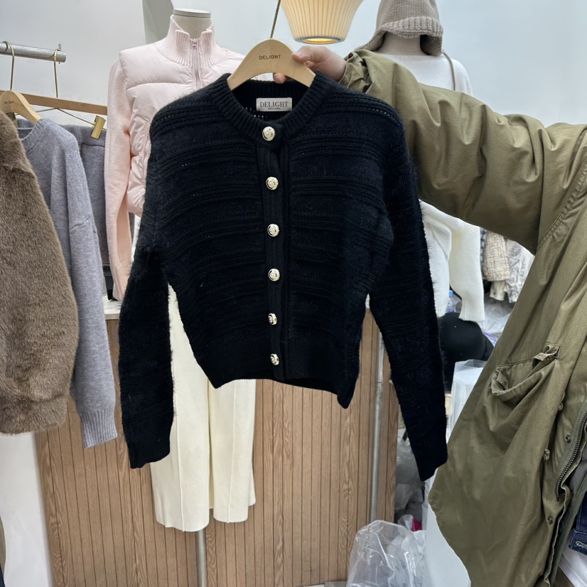 DELIGHT-Q韓國代購㊣女士新品熱賣休閑25秋冬職業針織衫花呢DELIGHT-Q針織衫圖色2