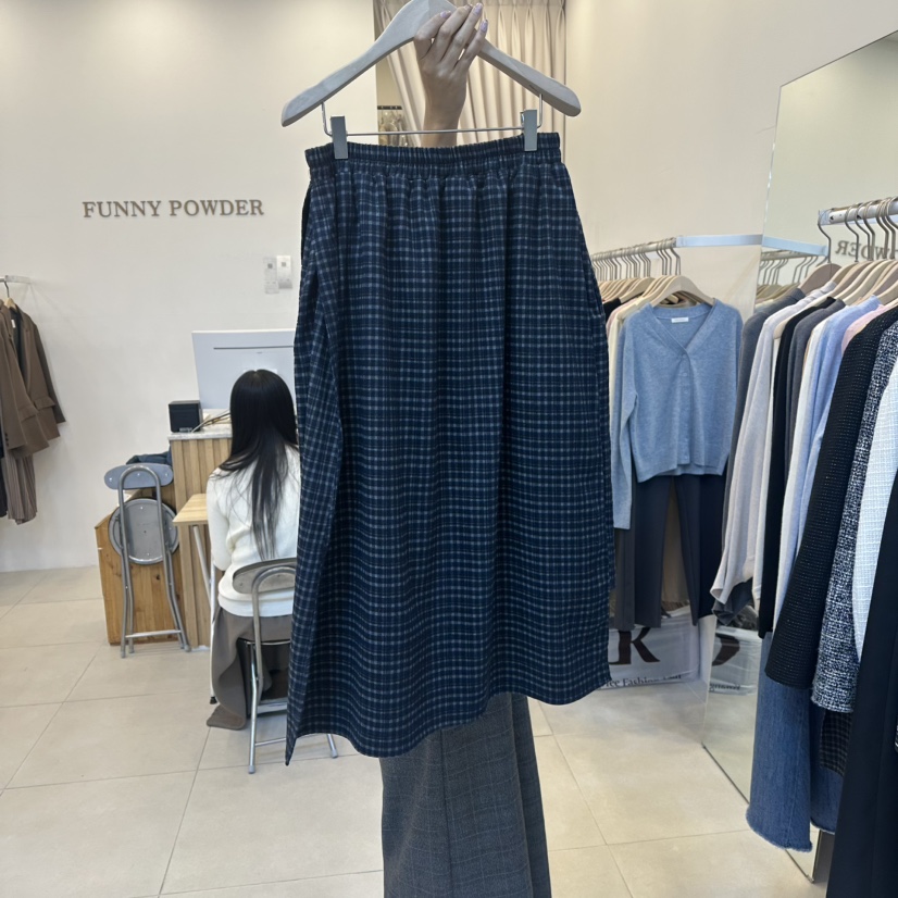 FUNNY POWDER東大門㊣代購女士新品推薦時尚熱賣休閑25秋冬長裙THE FUNNY長裙