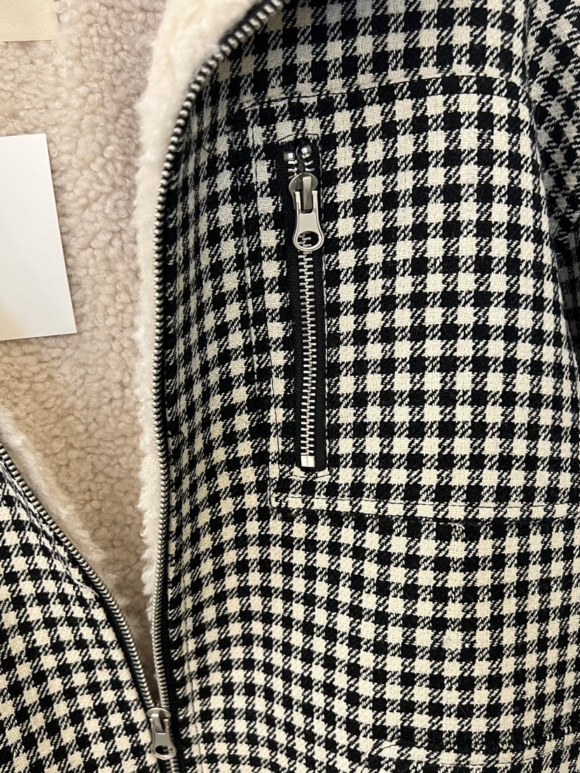 POUCH韓國直郵㊣女裝新品推薦真品熱賣時尚職業25秋冬夾克格子POUCH夾克