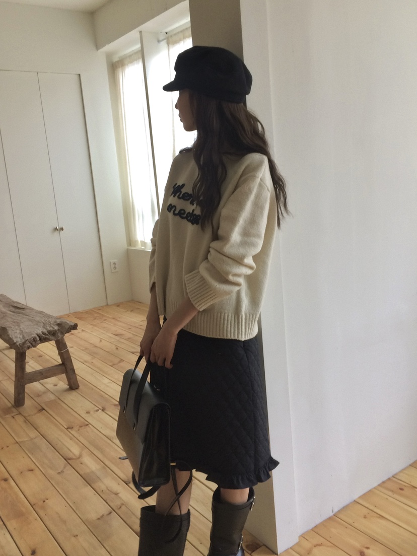 ANOU東大門㊣代購女士新品熱賣25秋冬人氣半身裙中短裙絎縫ANOU半身裙/中短裙