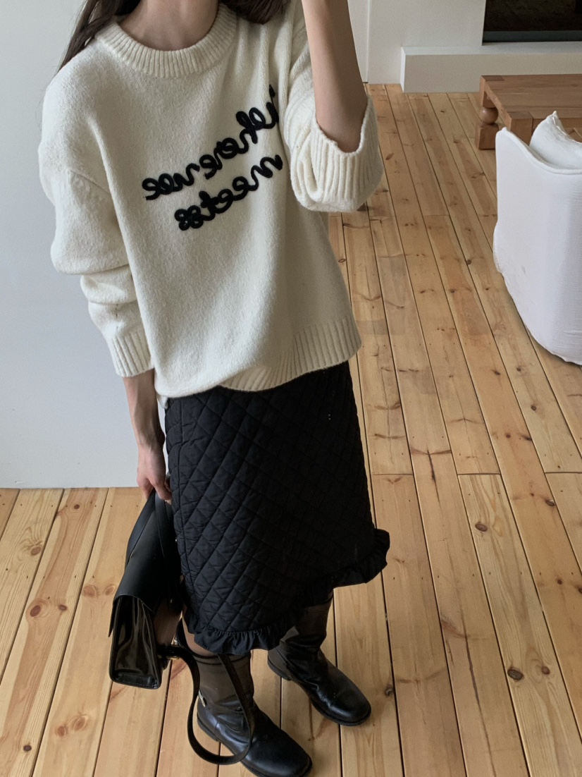 ANOU東大門㊣代購女士新品熱賣25秋冬人氣半身裙中短裙絎縫ANOU半身裙/中短裙