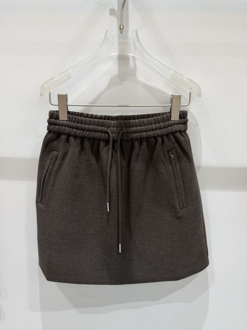 LOOKK韓國直郵㊣女士新款熱賣職業真品25秋冬休閑時尚短裙拉鏈LOOKK短裙圖色1棕色