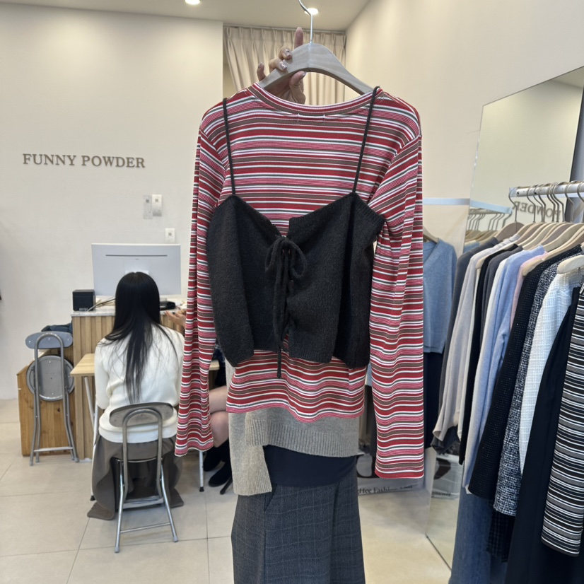 FUNNY POWDER韓國代購㊣女裝新品職業熱賣人氣真品吊帶背心THE FUNNY吊帶/背心